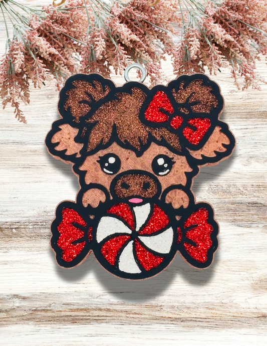 Freshie Highland Cow With Candy Red