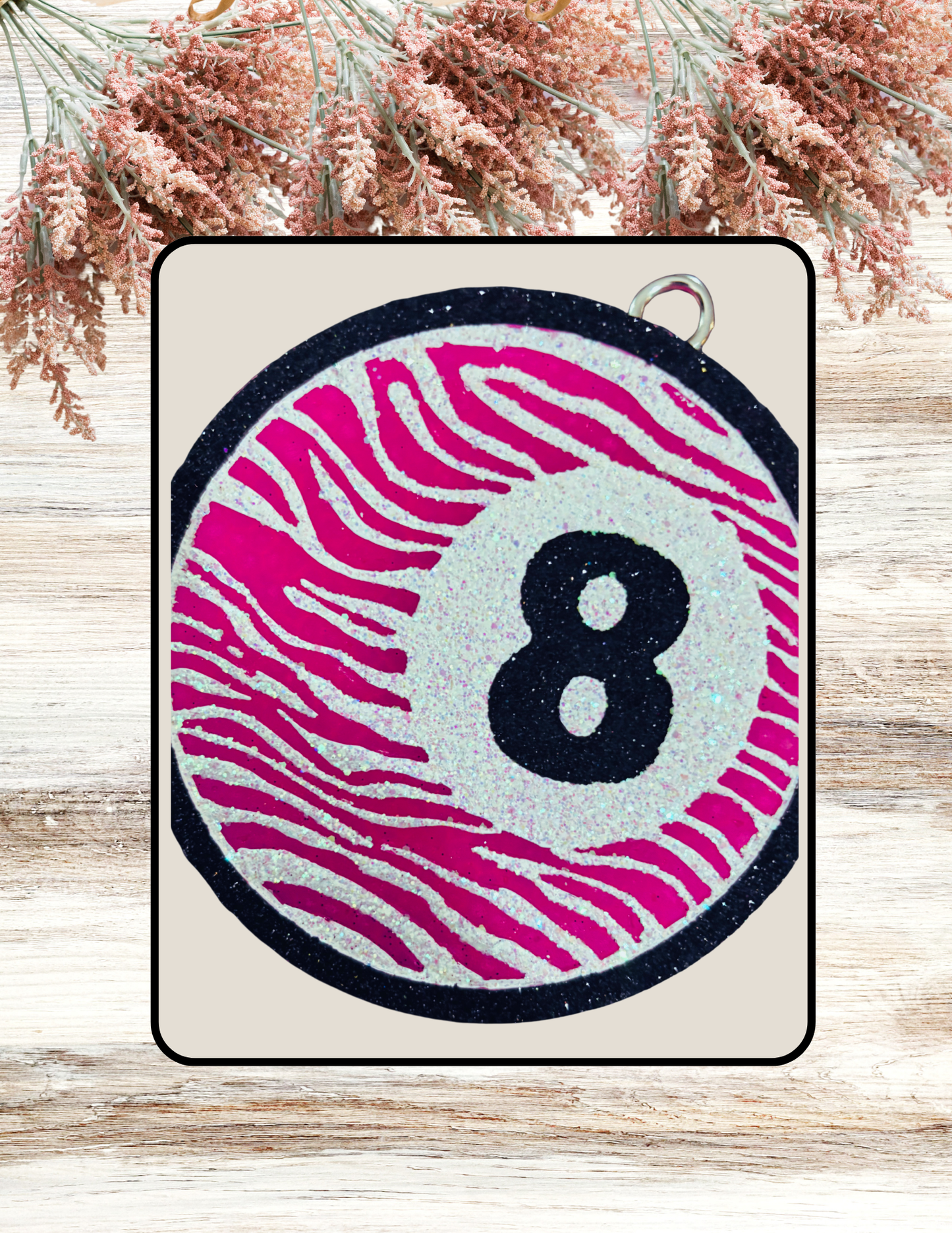 Freshie Zebra Eight Ball Neon Pink