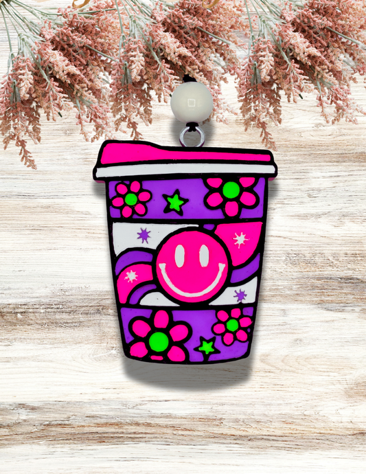 Freshie Retro Smiley Cup Purple Pink