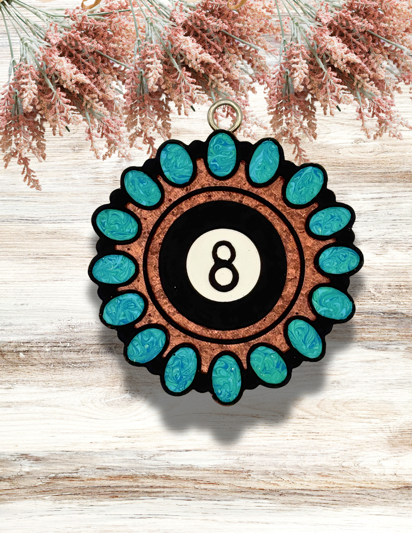 Freshie Eight Ball Turquoise Black
