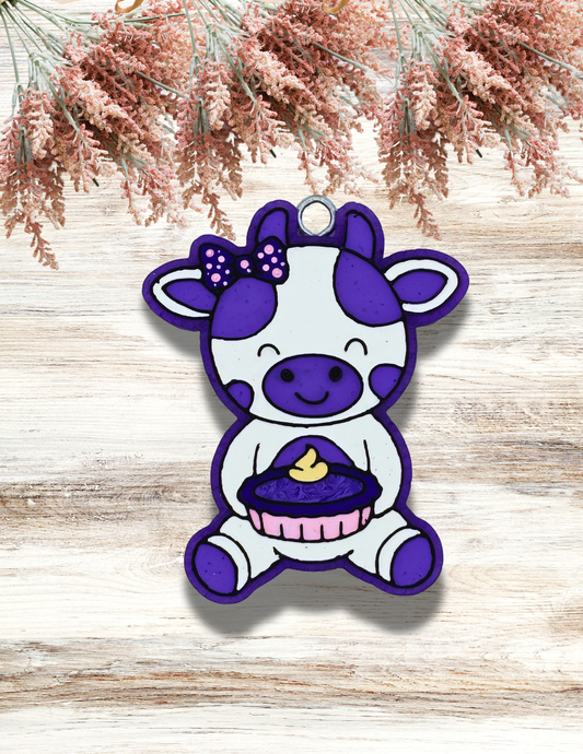 Freshie Cow with Pie Purple