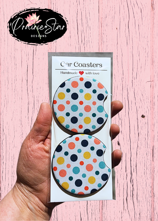 Car Coaster Pastel Polka Dot