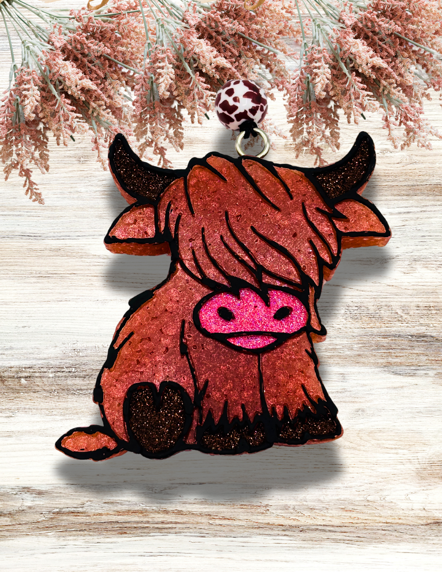 Freshie Highland Cow Sitting Red Copper