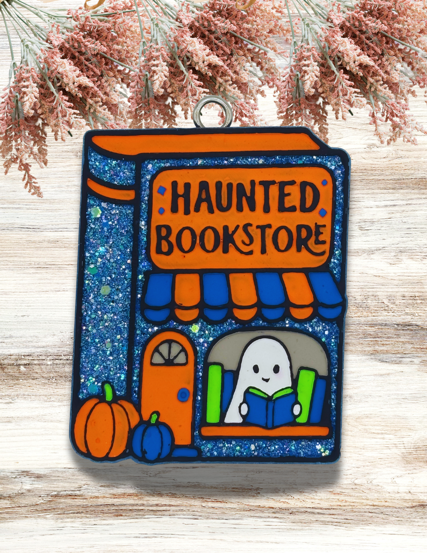 Freshie Haunted Bookstore Orange Blue