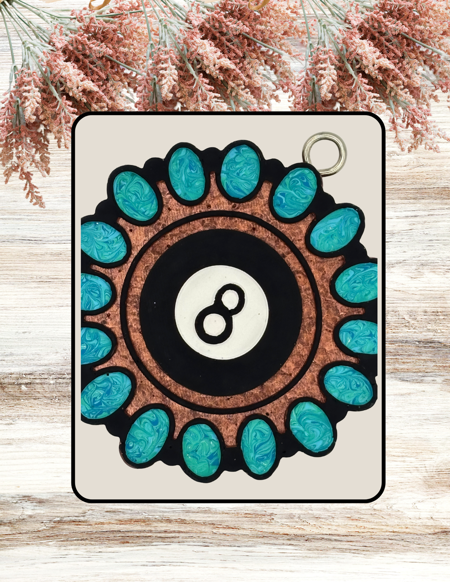Freshie Eight Ball Turquoise Black