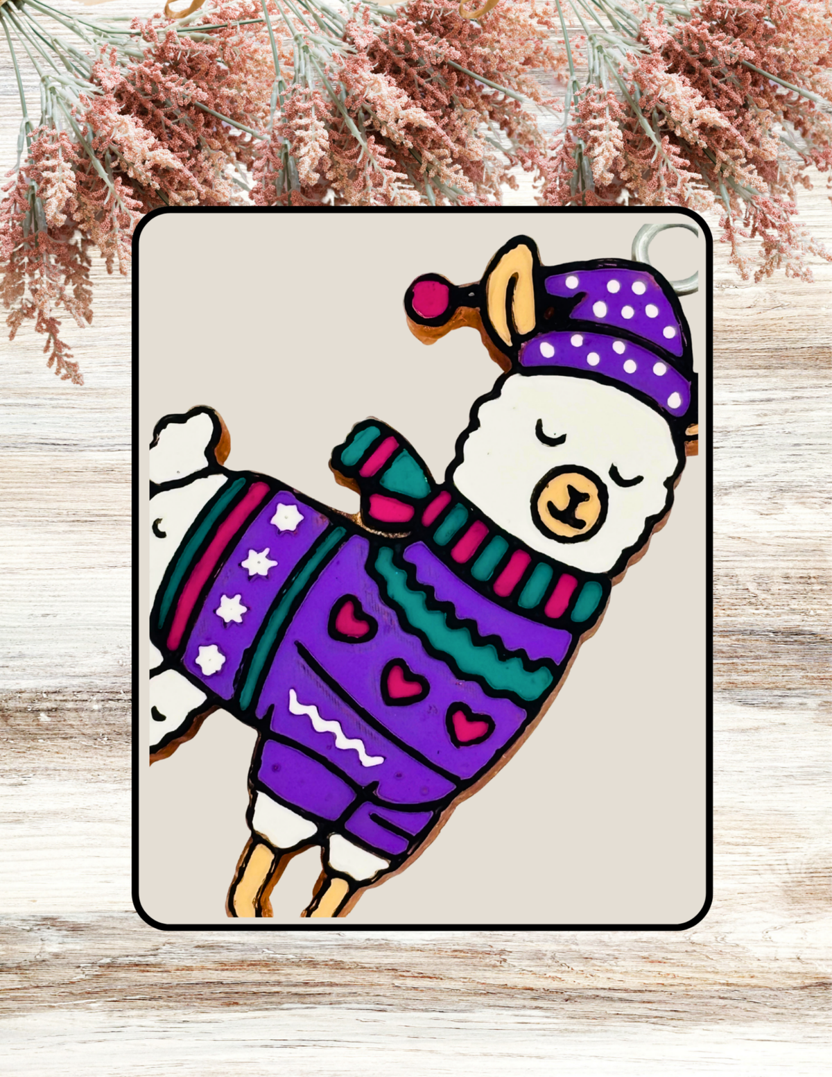 Freshie Winter Llama in Sweater Purple