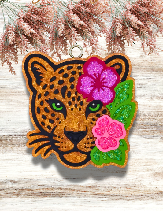 Freshie Cheetah Hibiscus Pink Purple