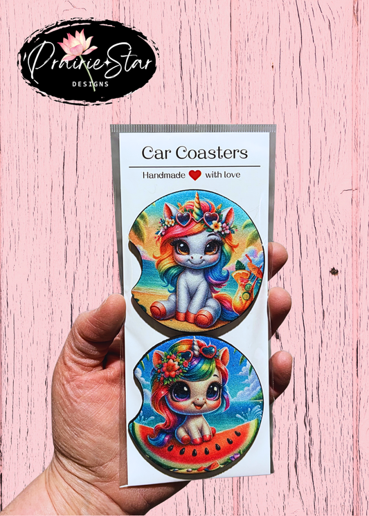 Car Coaster Beachy Unicorns