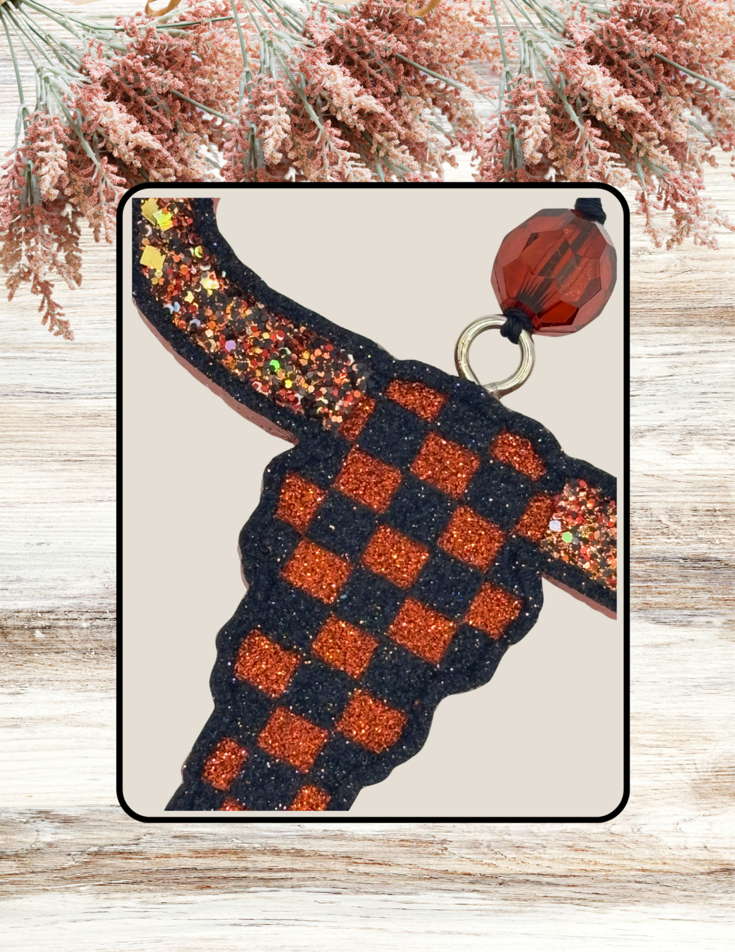 Freshie Checkered Bull Skull Copper Black