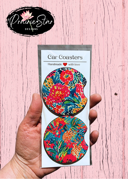 Car Coaster Watercolor Florals