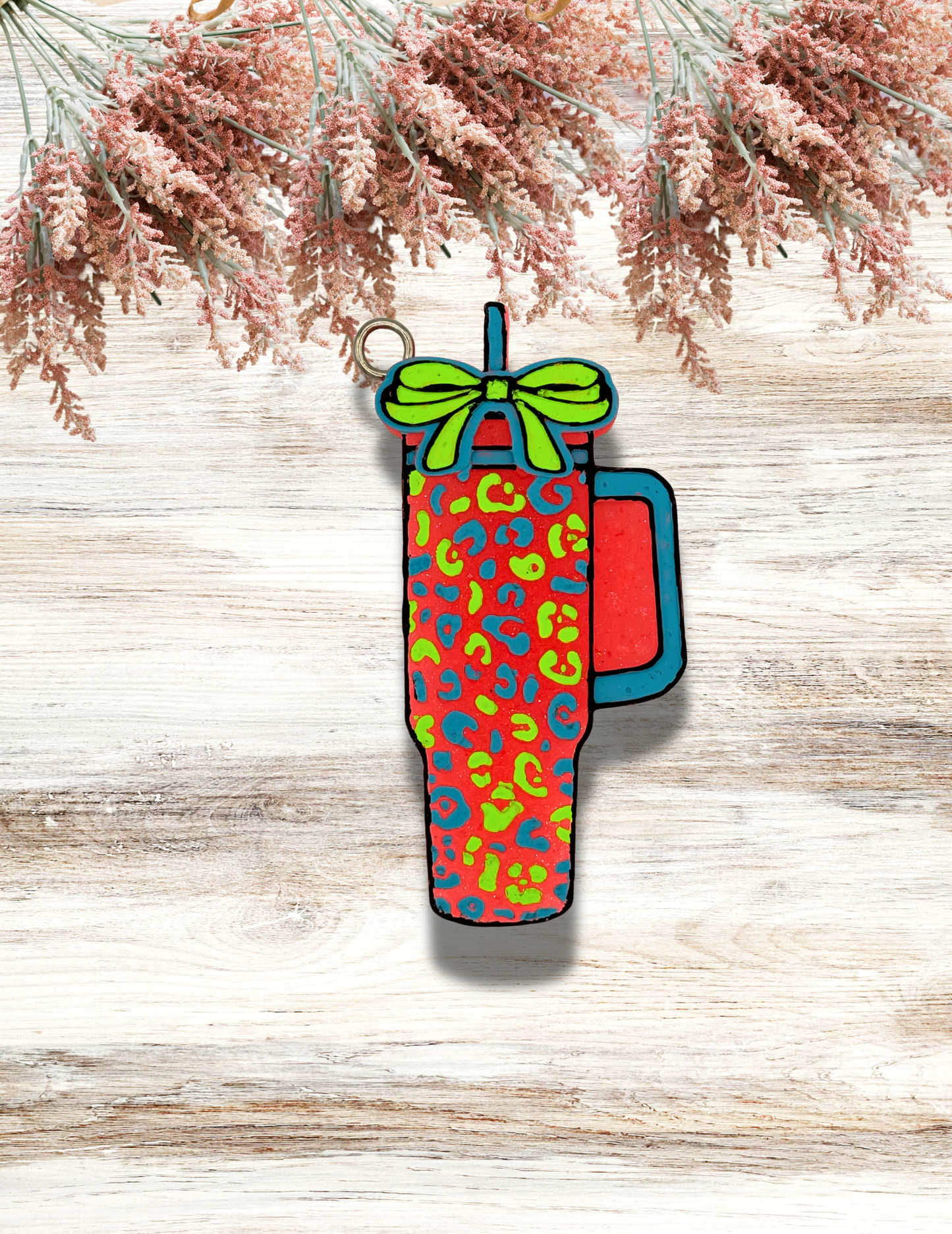 Freshie Leopard Tumbler Neon Green Blue