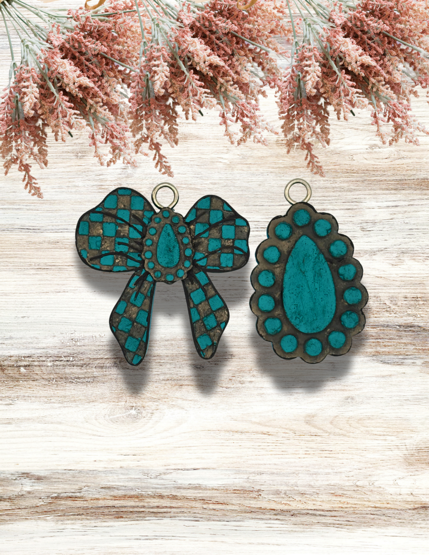 Freshie Checkered Jewel Bow and Jewel Vent Clip Pair