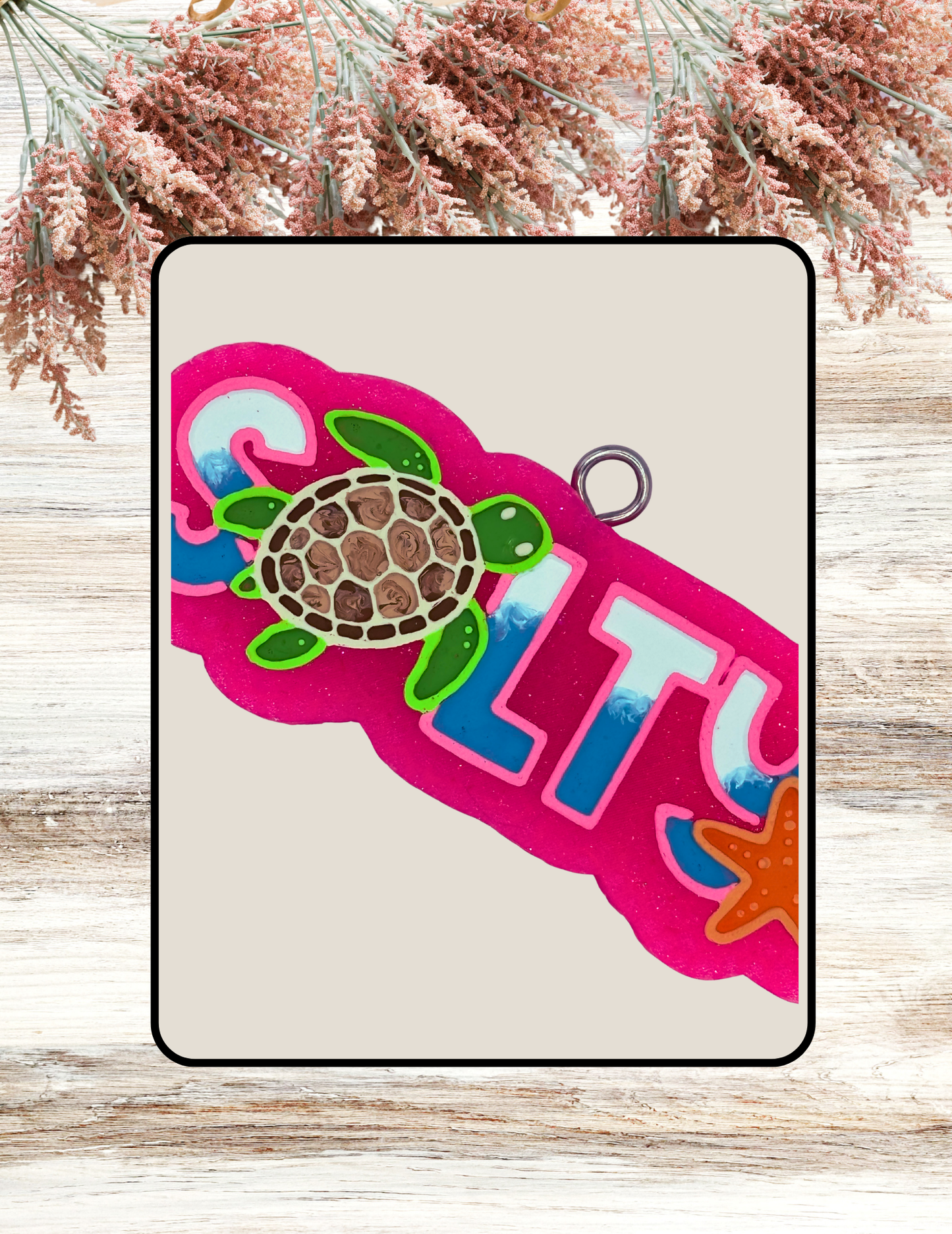 Freshie Salty Turtle Neon Pink Turquoise