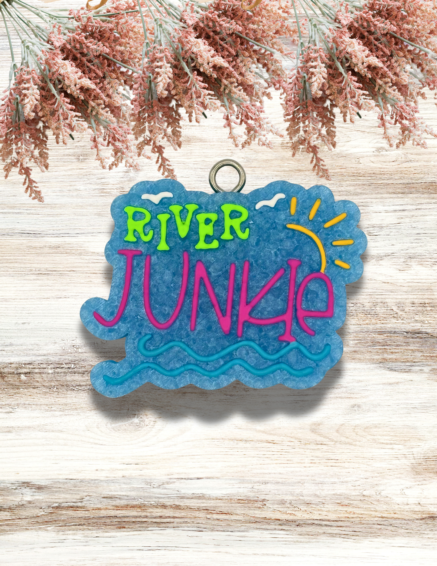 Freshie River Junkie Turquoise Neon Pink