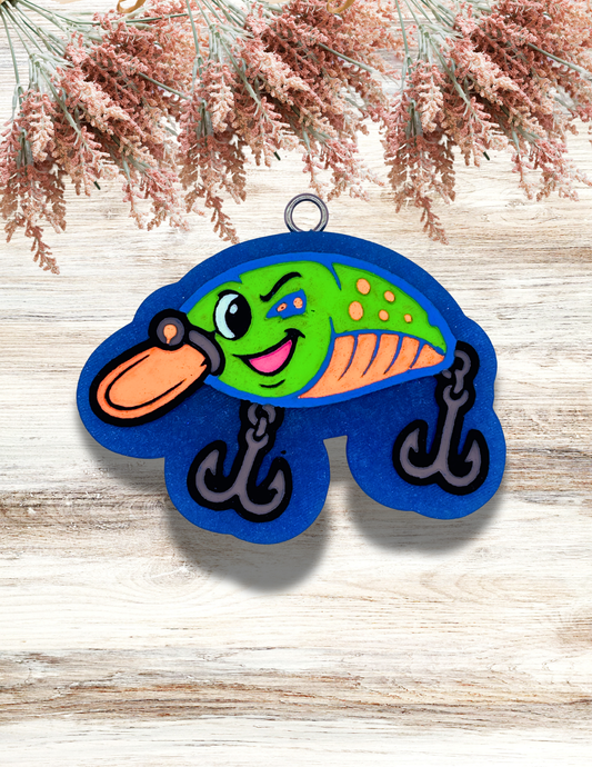 Freshie Winking Fishing Lure Neon Green Orange