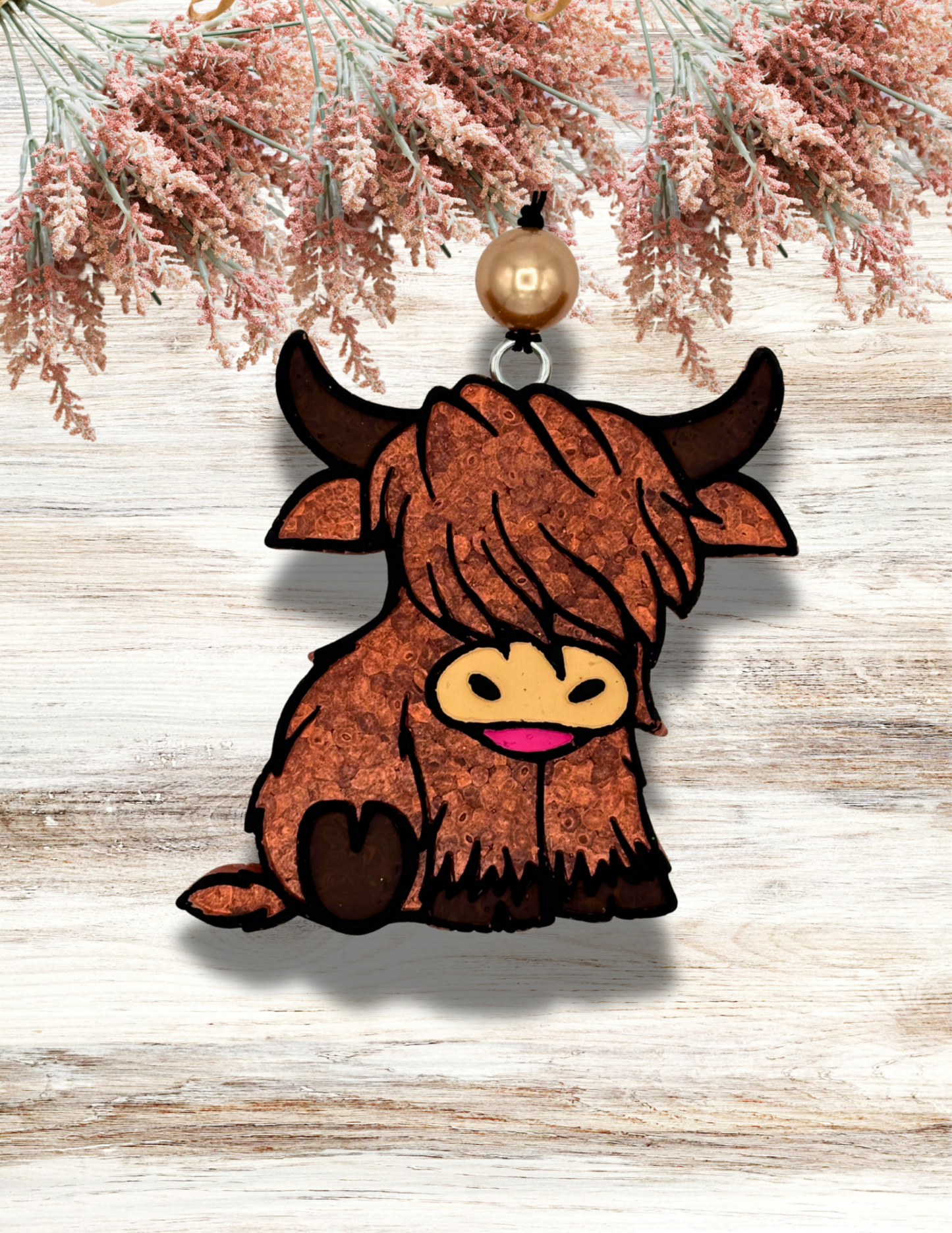 Freshie Highland Cow Sitting Brown Tan