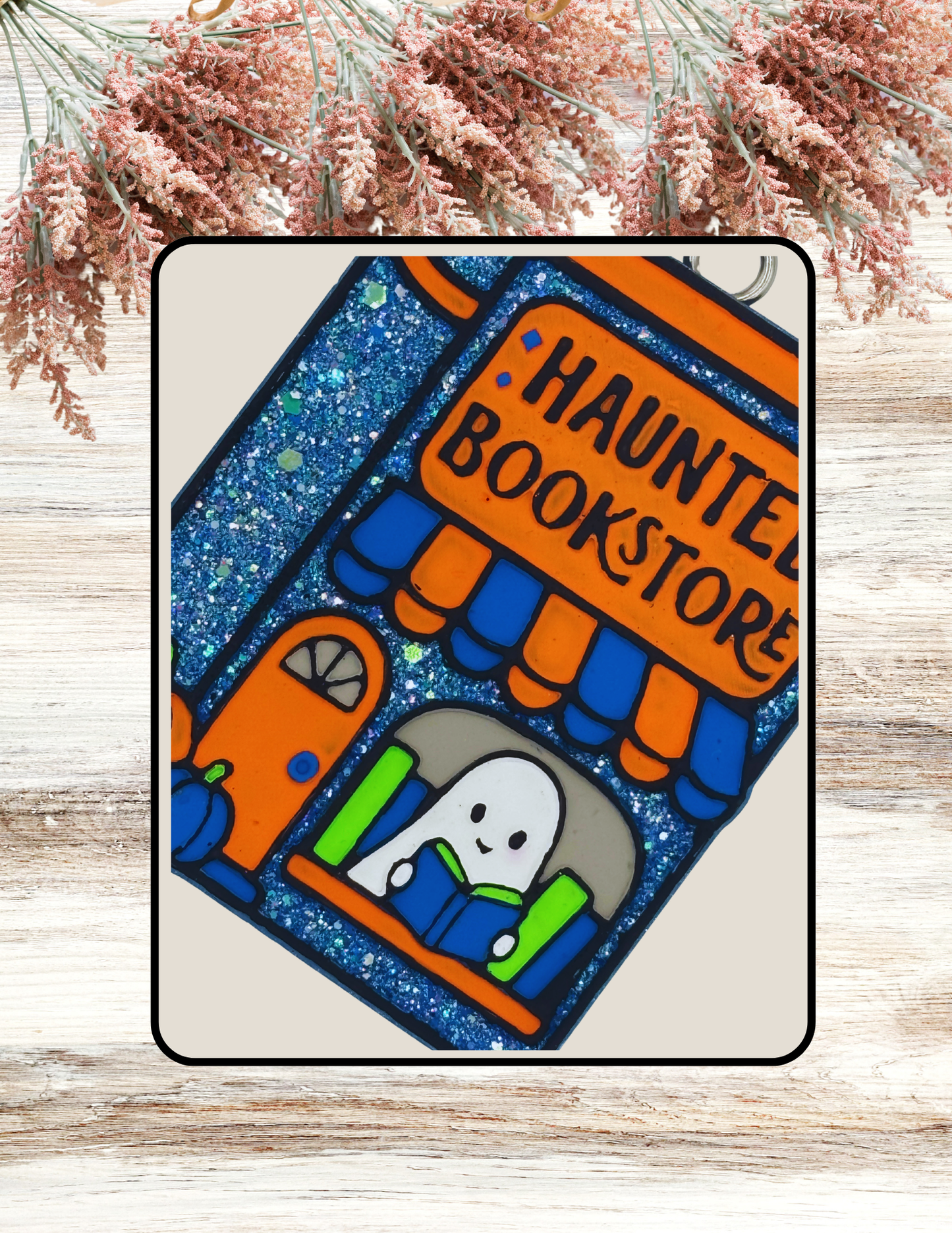 Freshie Haunted Bookstore Orange Blue