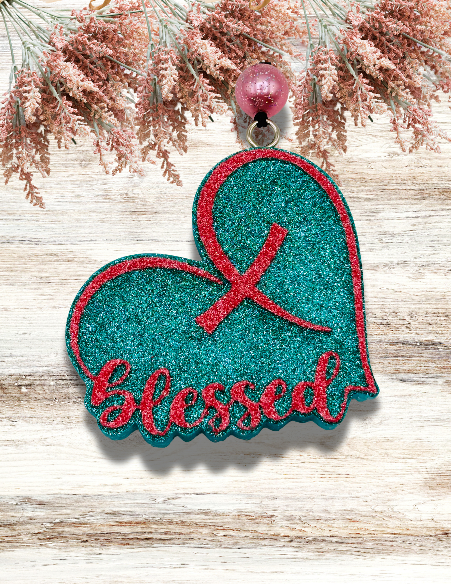 Freshie Blessed Heart Teal & Coral