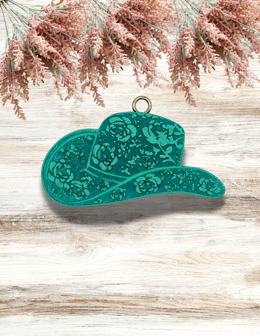 Freshie Cowgirl Floral Hat Teal