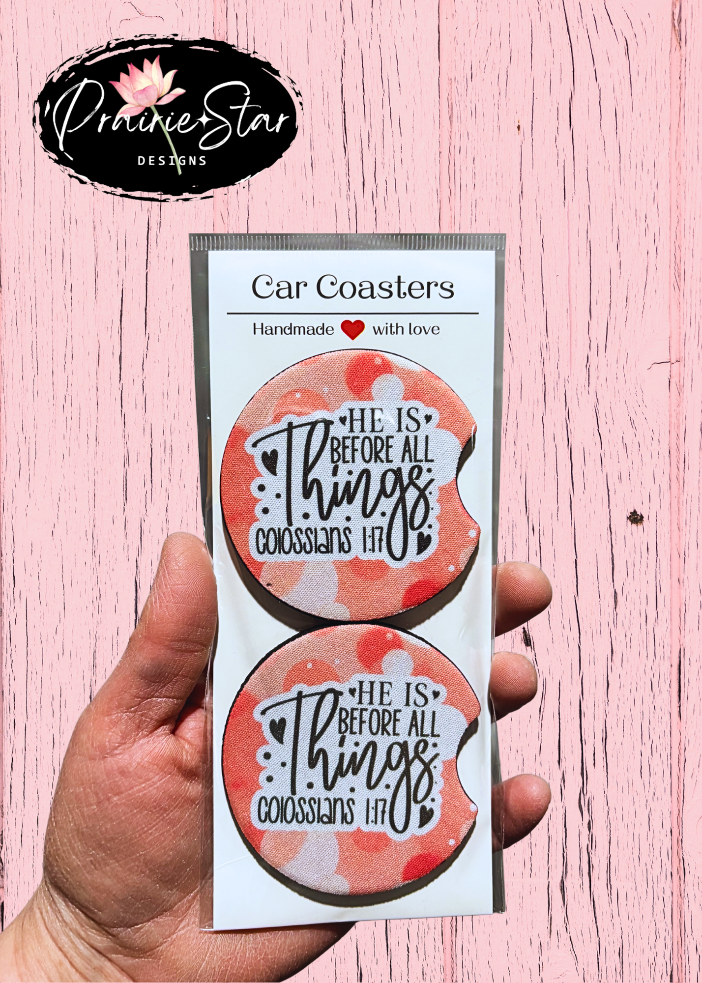 Car Coaster He Is Before All Things Peach
