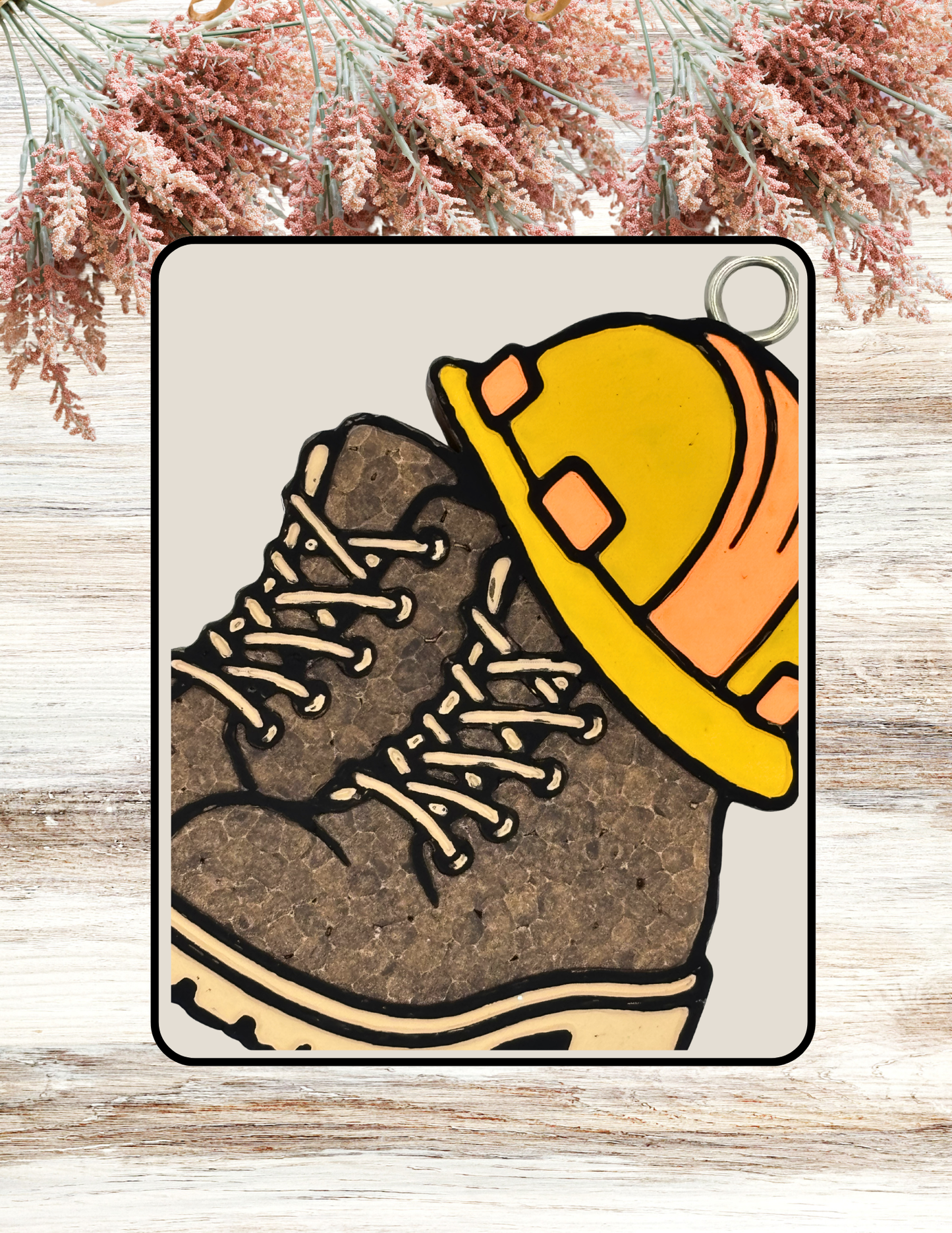 Freshie Work Boots Hard Hat Brown Yellow