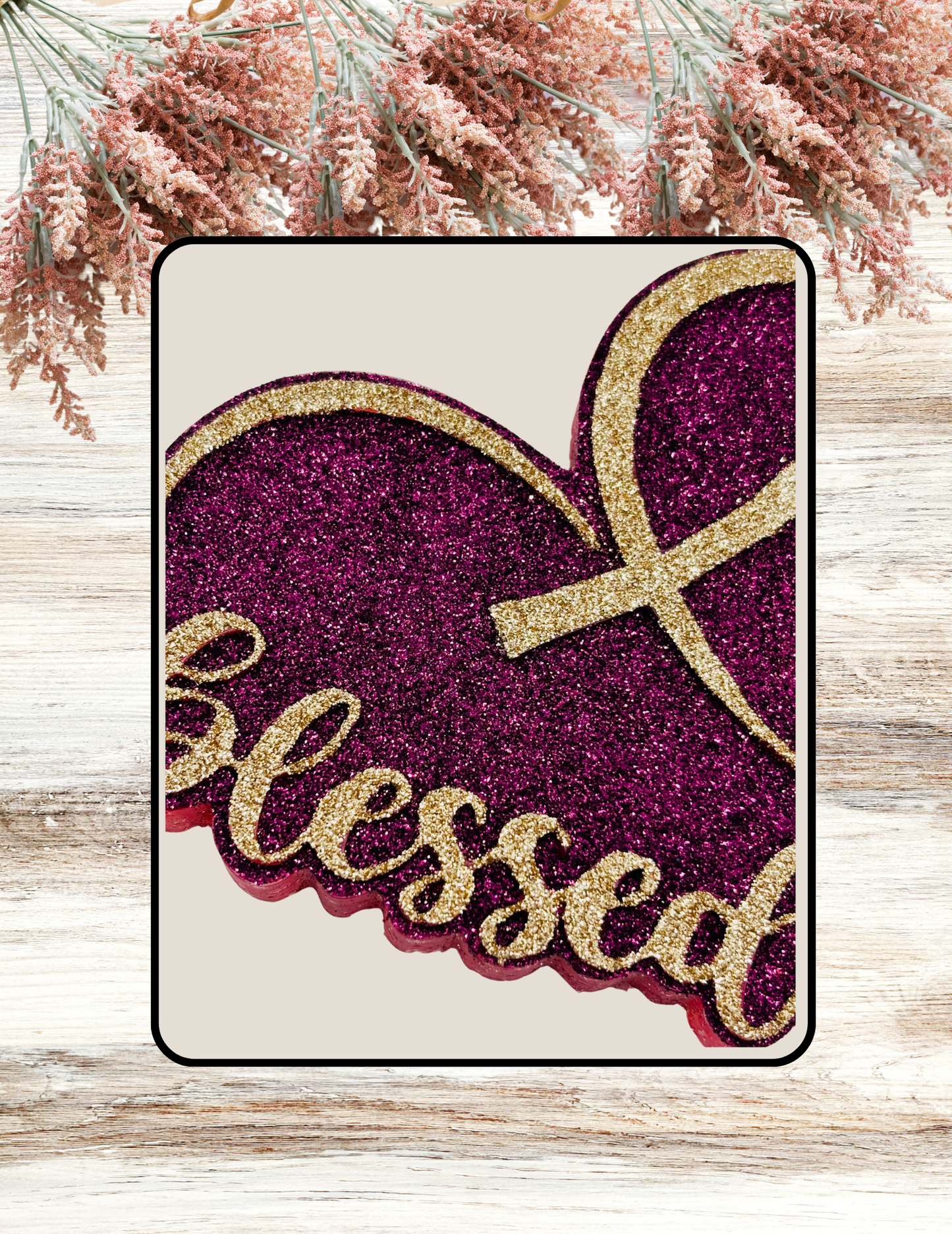 Freshie Blessed Heart Burgundy & Gold