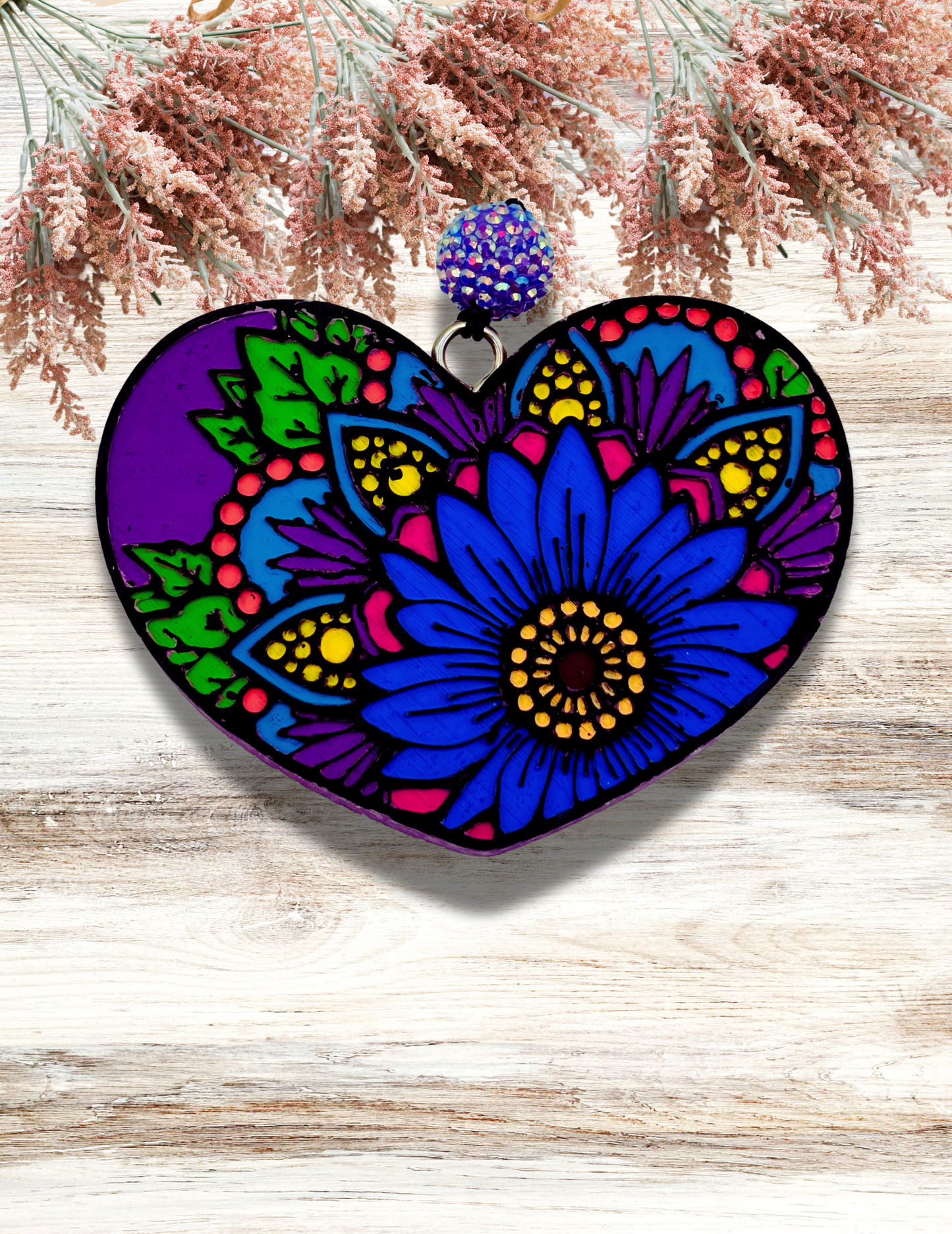 Freshie Floral Heart Purple & Blue