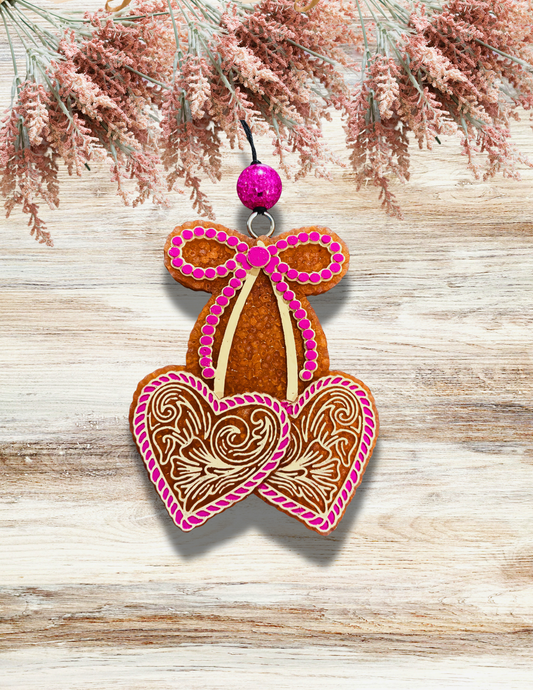 Freshie Tooled Hearts with Bow Pink Cream