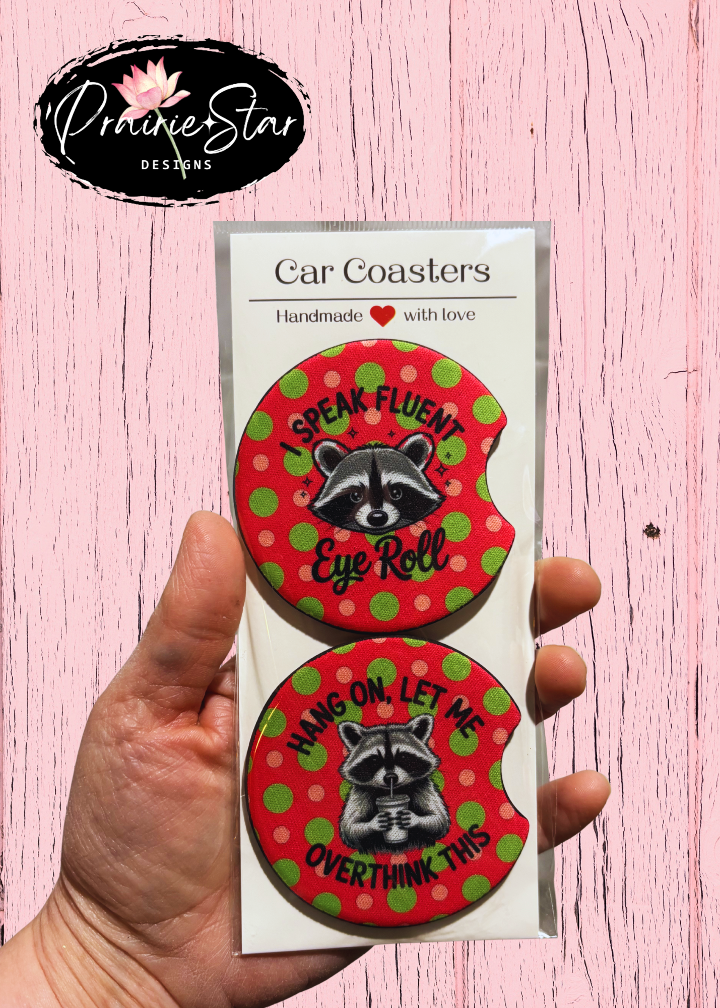 Car Coaster Sarcastic Raccoon