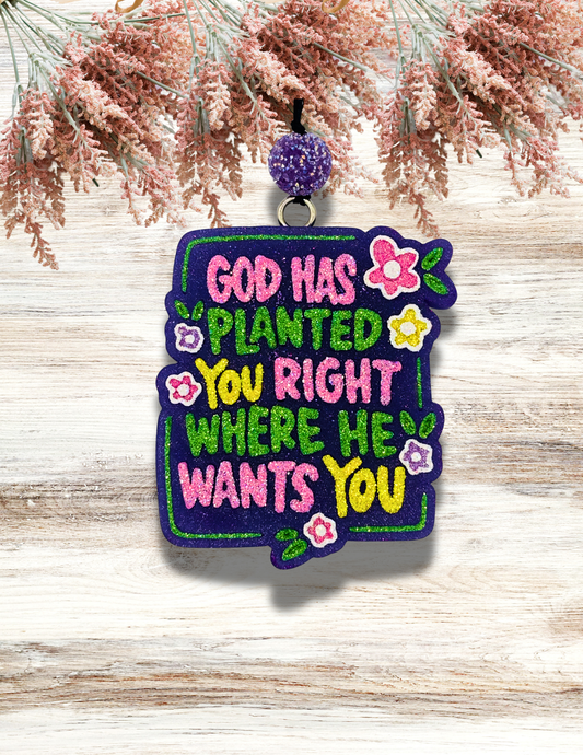 Freshie God Has Planted You Purple Pink Green